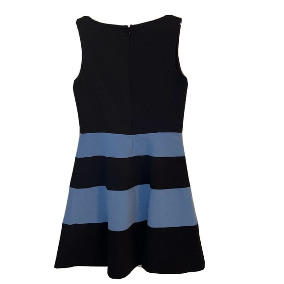 LOFT Size 00 Dress Polyester Rayon Spandex. Black Blue - Picture 2 of 4